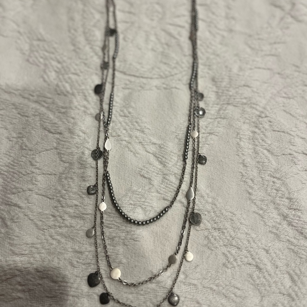 Elegant Multi-Layer Necklace with Silver Accents premier jewelry